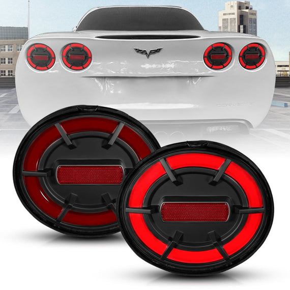 ANZO 2005-2013 Chevy Corvette C6 LED Taillights Black 321342