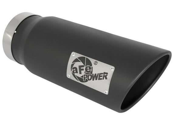 aFe Power MACH Force-Xp 5in In x 6in Out x 15in L Bolt-On 409 SS Exhaust Tip - Black 49T50601-B15