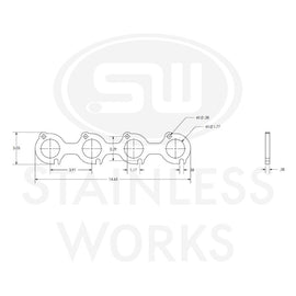 Stainless Works Small Block Ford 4.6L 2V Round Port Header 304SS Exhaust Flanges 1-3/4in Primaries HF462V175