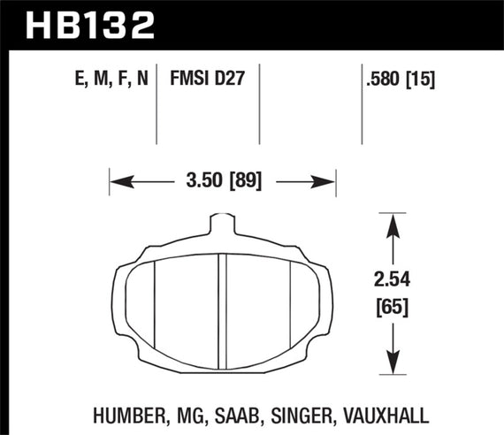Hawk Performance HB132N.580 Fade Resistant Disc Brake Pads HB132N.580
