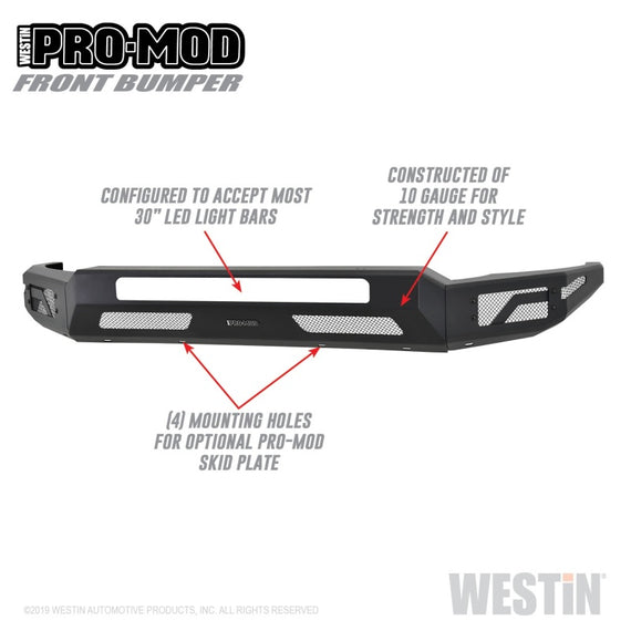Westin 2011-2016 Ford F-250/350/450/550 Super Duty Pro-Mod Front Bumper - Textured Black 58-41205