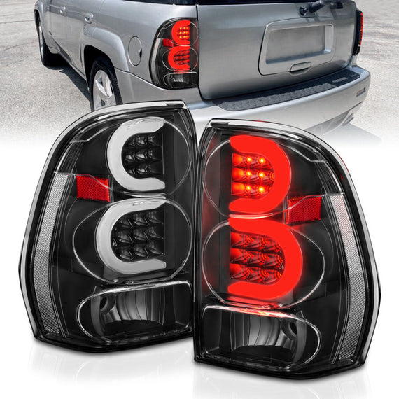 For Chevy Trailblazer 2002-2009 Anzo Black Fiber Optic LED Tail Lights 311371