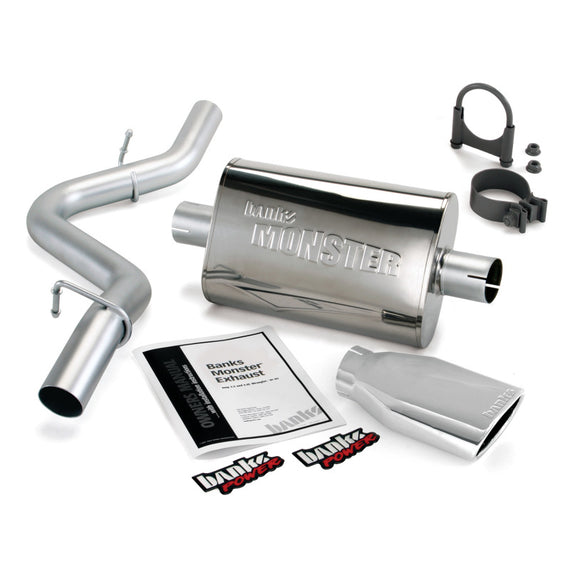 Banks Power 97-99 Jeep 2.5/4.0L Wrangler Slip Fit Cat Monster Exh Sys - SS Single Exh w/ Chrome Tip 51312