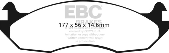 EBC 99 Hummer H1 Alpha 6.6 TD Greenstuff Rear Brake Pads DP61782