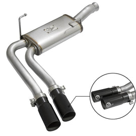 aFe Rebel Series CB Middle-Side Exit SS Exhaust w/ Black Tips 09-16 GM Silverado/Sierra V6/V8 49-44070-B