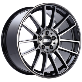 BBS STYLE CM 19X9.5 5X112 +28 CB82 SATIN BLACK W/POLISHED WHEEL / RIM CM004BPO