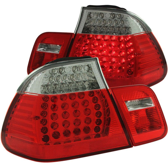 ANZO 321004 LED TAIL LIGHTS RED/CLEAR 4PC For 2001 330i 321004