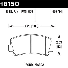 Hawk Blue 9012 Disc Brake Pads - HB150E.555 HB150E.555