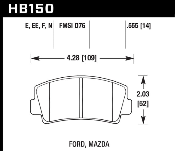 Hawk Blue 9012 Disc Brake Pads - HB150E.555 HB150E.555