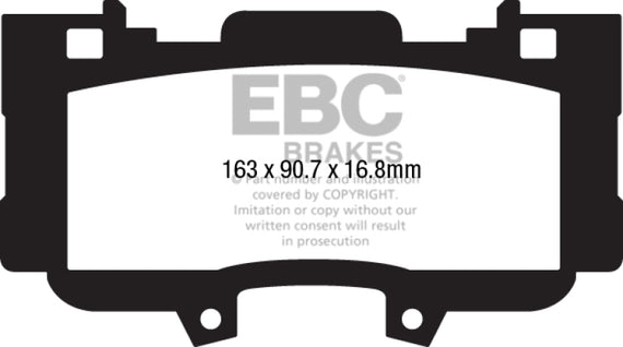 EBC Yellow Stuff Front Brake Pads for 15+ Ford Mustang 2.3L Turbo - DP43042R DP43042R