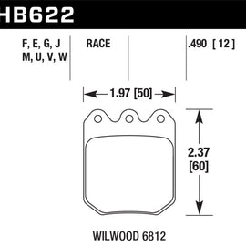 Hawk Wilwood DLS 6812 DTC-30 Brake Pads HB622W.490