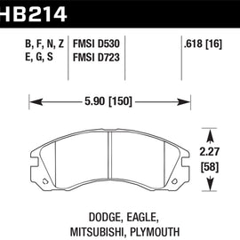Hawk Performance HB214N.618 HP Plus Disc Brake Pad HB214N.618