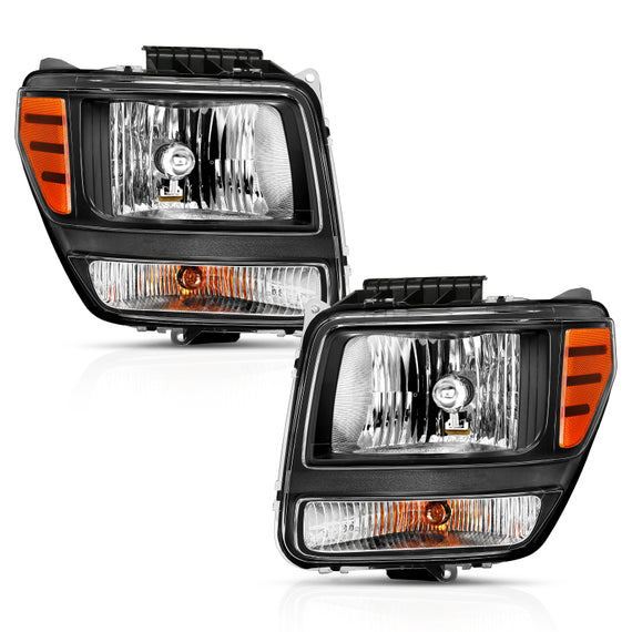 ANZO 2007-2012 Dodge Nitro Crystal Headlight  Black Amber 111426