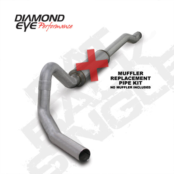 Diamond Eye KIT 4in Catback MFLR RPLCMENT PIPE Single AL: 03-06 FORD 6.0L EXCURSION K4354A-RP