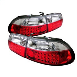 Spyder Honda Civic 92-95 3DR LED Tail Lights Red Clear 5004741