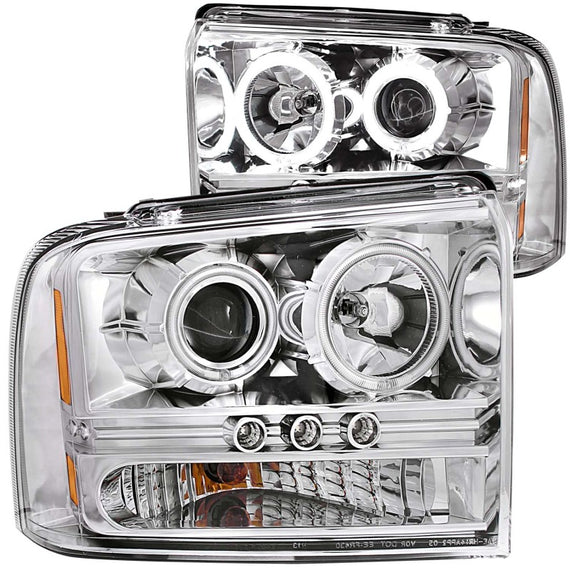Anzo 111118 Chrome Led Projector Headlights fit for 05-07 Ford F-250/350/450/550 111118