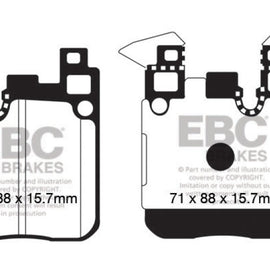 EBC Yellow Stuff Rear Brake Pads for 14+ BMW M3 3.0L Twin Turbo F80 - DP42133R DP42133R