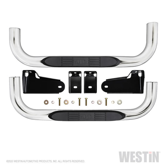 Westin 19-20 Chevy/GMC Silverado/Sierra 1500 Regular Cab E-Series 3 Nerf Step Bars - Stainless Steel 23-4110