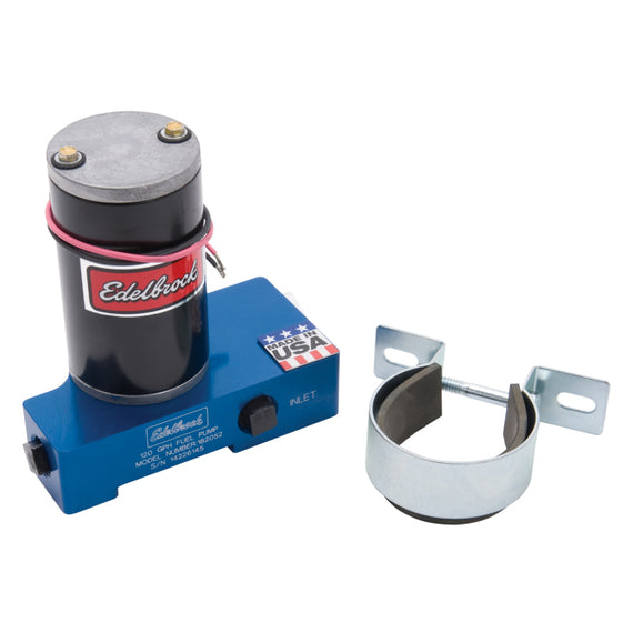 Edelbrock Fuel Pump Electric Quiet-Flo Carbureted 120GPH 3/8In In 3/8In Out 120 GPH Blue 182052