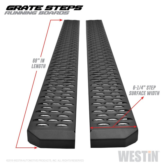 Westin Grate Steps Running Boards 68 in - Textured Black 27-74715