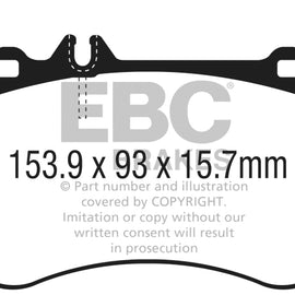 EBC Yellow Stuff Front Brake Pads for 14-18 Mercedes CLA45 AMG w/ 13.8" Rotors DP42311R