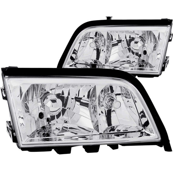 Anzo 121081 Chrome Clear Lens Crystal Headlights for 94-00 Mercedes Benz C Class 121081