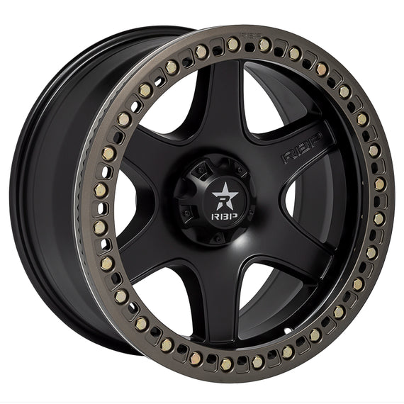 RBP 50R Cobra 18x9.0 5x150 BP / 5 BS 0mm Offset 110mm CB (Hub Centric) Black w/Bronze Ring Wheel 50R-1890-50-00BZ