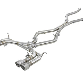 aFe MACH Force-Xp 3.5in. 304 SS C/B Exhaust w/o Muffler 15-18 BMW X5 M V8-4.4L (tt) - Polished Tip 49-36342-P