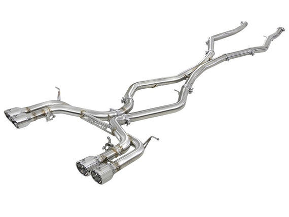 aFe MACH Force-Xp 3.5in. 304 SS C/B Exhaust w/o Muffler 15-18 BMW X5 M V8-4.4L (tt) - Polished Tip 49-36342-P