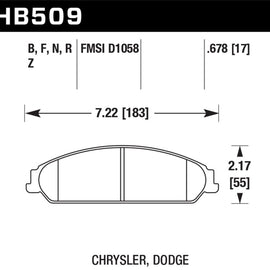 Hawk HPS 5.0 Front Brake Pads for 06-14 Charger R/T - HB509B.678 HB509B.678
