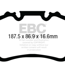 EBC Brakes DP42207R Yellowstuff Street And Track Brake Pads Fits 13-18 911 DP42207R