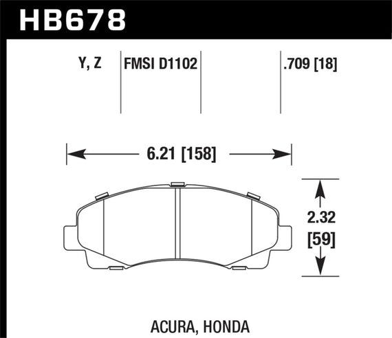 Hawk Performance Ceramic Disc Brake Pads - HB678Z.709 HB678Z.709