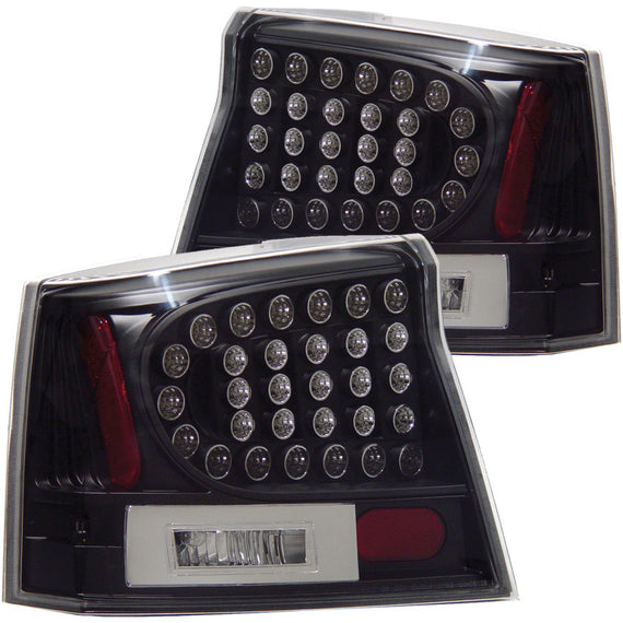 ANZO LED Taillights Black For 2006-2008 DODGE CHARGER 321014
