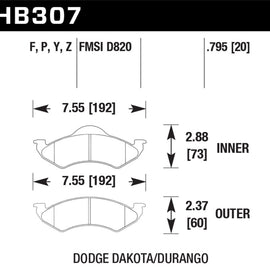 Hawk Super Duty Street Brake Pads HB307P.795