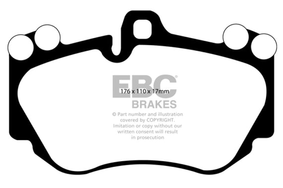 EBC 05-07 Porsche Cayenne 4.5 (380mm Rotors) Extra Duty Front Brake Pads ED91905