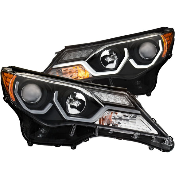 Anzo 111332 Black Projector Headlights Plank Style for 13-15 Toyota Rav-4 111332