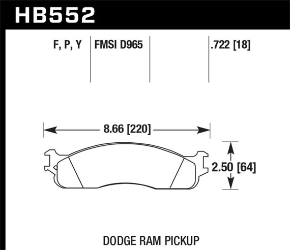 Hawk HPS Disc Brake Pads - HB552F.722 HB552F.722