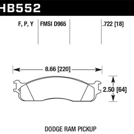 Hawk LTS Disc Brake Pads - HB552Y.722 HB552Y.722