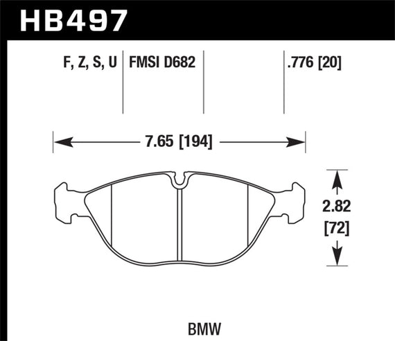 Hawk HB497S.776 Front HT-10 Brake Pads for 1999-2009 Mercedes E-Class E550 HB497S.776