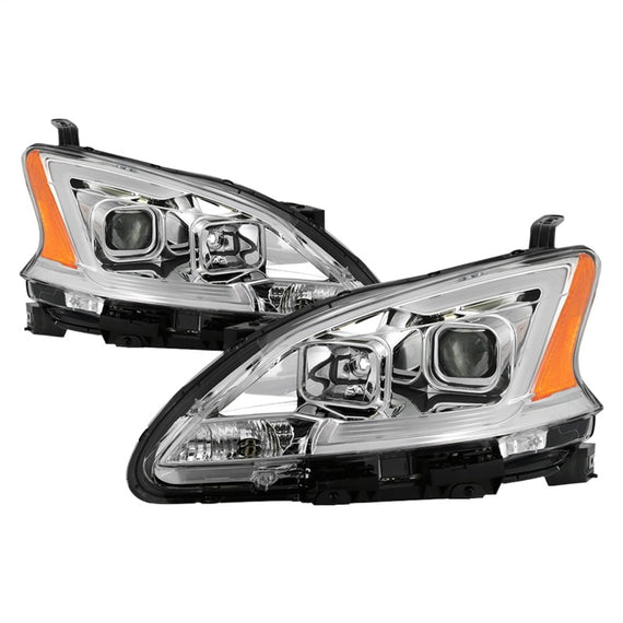 xTune 13-15 Nissan Sentra DRL LED Light Bar Halogen Projector Headlights - Chrm (PRO-JH-NS13-LB-C) 9042980