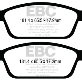 EBC 13+ Ford Escape 1.6 Turbo 4WD Yellowstuff Front Brake Pads DP43008R