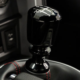 Raceseng Ashiko Shift Knob (Gate 1 Engraving) Mini R50 / R52 / R53 Adapter - Black Gloss 08311BG-08011-081203