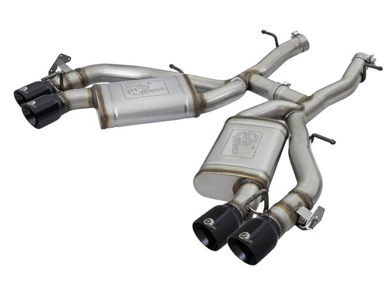 aFe MACHForce XP 3in 304 SS Axle-Back Exhaust Dual Exhaust (NPP) w/ Black Tips 16-17 Camaro SS V8 49-34068-B