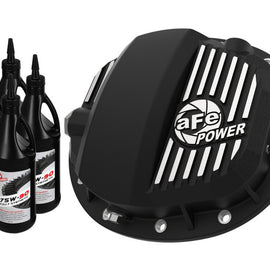 aFe Pro Series GMCH 9.5 Rear Diff Cover Black w/Mach Fins & Gear Oil 19-20 GM Silverado/Sierra 1500 46-71141B
