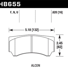 Hawk Alcon RC4498X600 Race DTC-70 Brake Pads HB655U.620