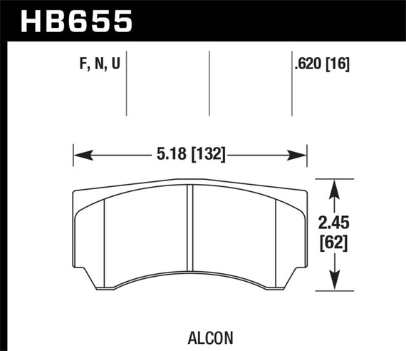 Hawk Alcon RC4498X600 Race DTC-70 Brake Pads HB655U.620
