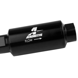 Aeromotive In-Line Fuel Filter 40-M Stainless Mesh Element ORB-10 Port (Bright-Dip Black) 2in. OD 12330