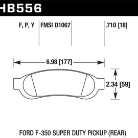 Hawk HB556P.710 SD SuperDuty High Friction Truck Brake Pads [Rear Set] HB556P.710