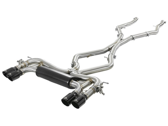 aFe MACH Force-Xp 3.5in. 304 SS C/B Exhaust System 15-18 BMW X5 M (F85) V8-4.4L (tt) - Black Tip 49-36341-B