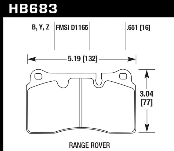 Hawk 08 Range Rover Sport LE / 06-09 Supercharged LTS Front Brake Pads HB683Y.651